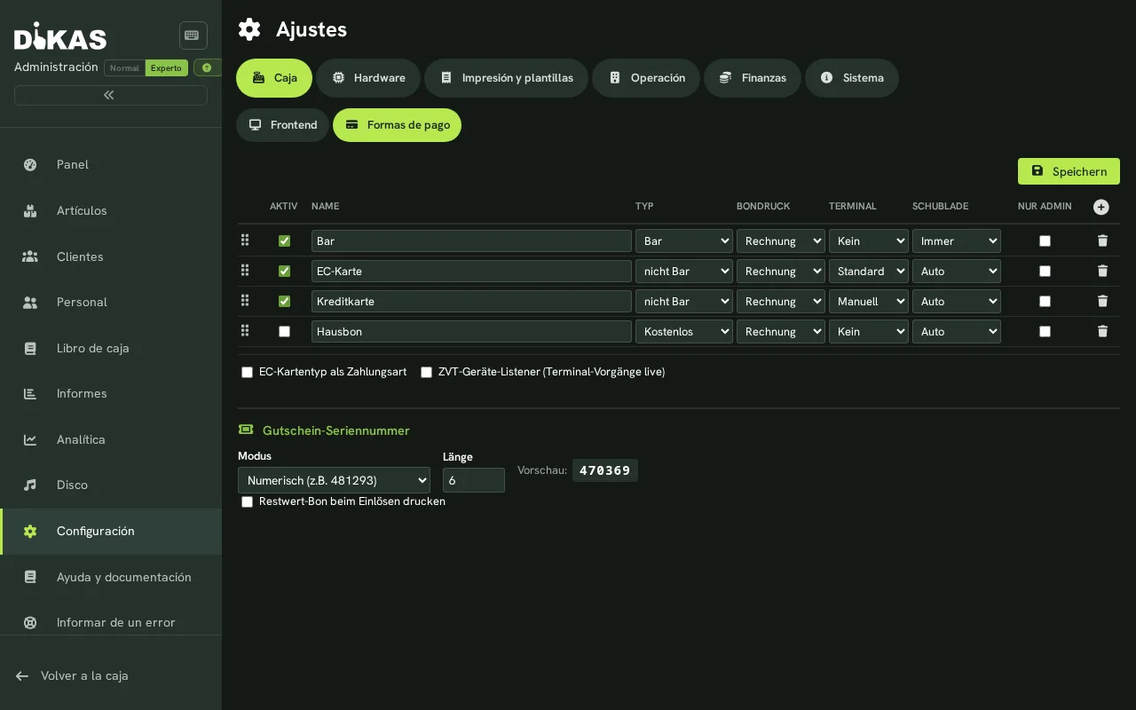 Configurar métodos de pago