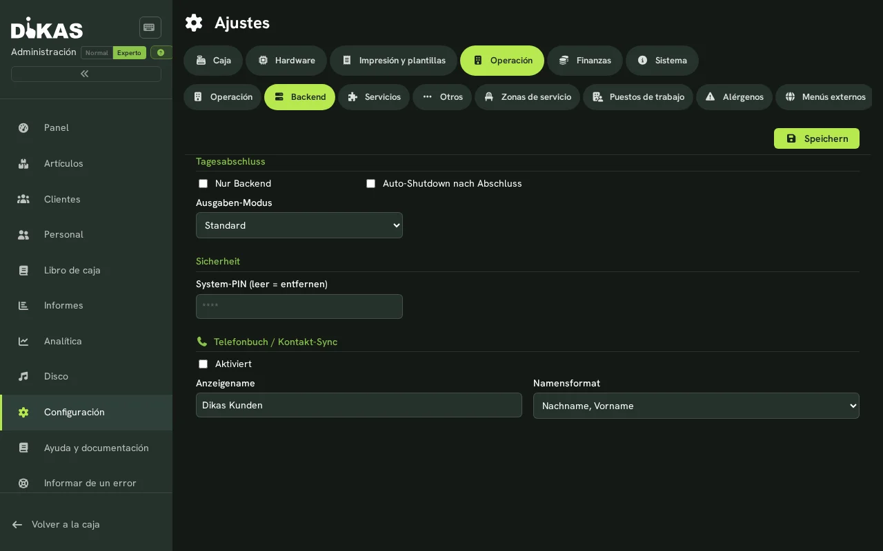 Ajustes del backend