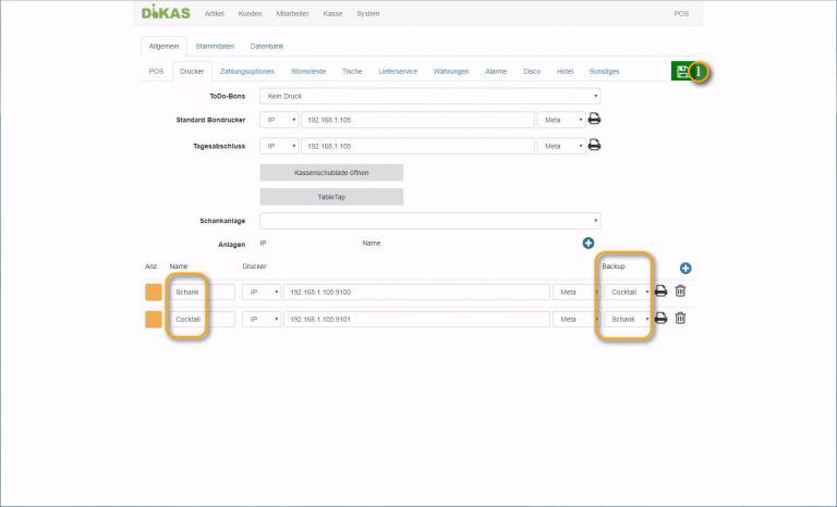 Bondrucker Backup-Drucker einrichten