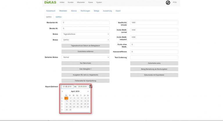 DiKAS DATEV-Export