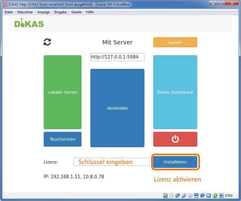 DiKAS Lizenz aktivieren