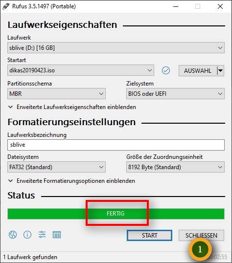 Bootfähigen DiKAS Installations USB-Stick erstellen